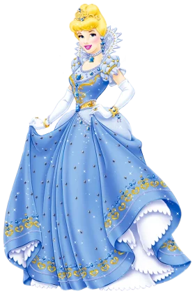 Enchanting Blue Ballroom Princess Clipart - Elegant Royal Gown Design