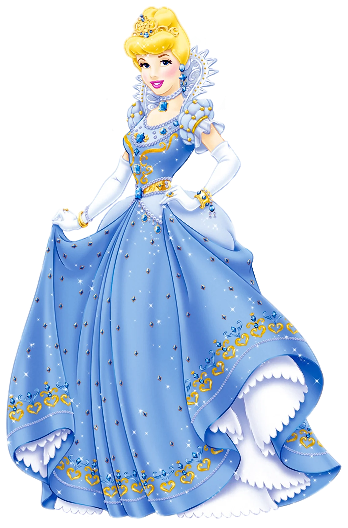 Enchanting Blue Ballroom Princess Clipart - Elegant Royal Gown Design