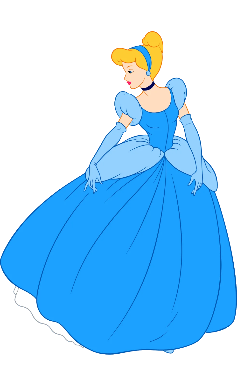 Enchanting Cinderella Blue Ball Gown Princess Clipart Illustration