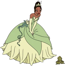 Enchanting Disney Princess Tiana Magical Fairy Tale Clipart Illustration