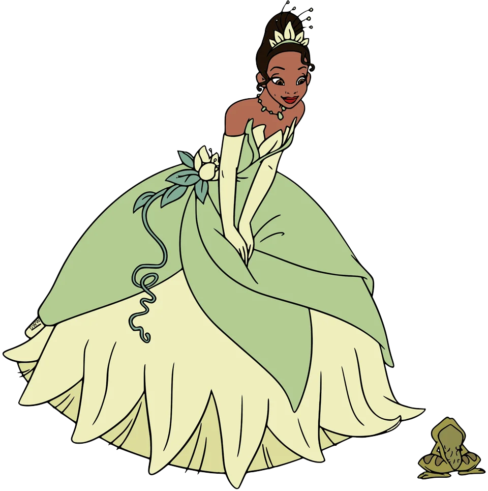 Enchanting Disney Princess Tiana Magical Fairy Tale Clipart Illustration
