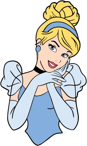 Enchanting Fairy Tale Princess in Soft Blue Elegant Clipart Illustration