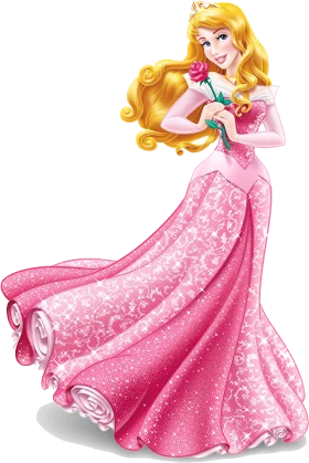 Enchanting Fairytale Princess Aurora Pink Ballgown Disney Clipart Illustration