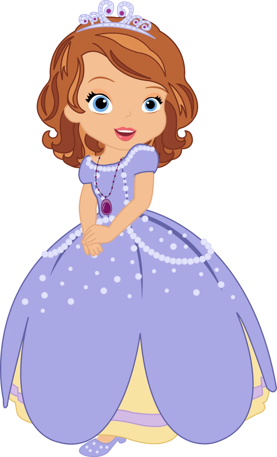 Enchanting Sofia the First Princess Elegant Lavender Clipart Illustration