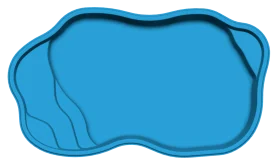 Serene Azure Swimming Pool Clipart with Smooth Curved Outline Design