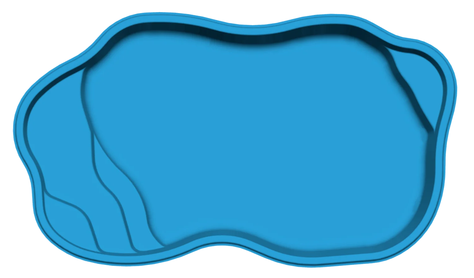 Serene Azure Swimming Pool Clipart with Smooth Curved Outline Design
