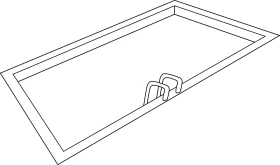Simple Minimalist Swimming Pool Outline Clipart Design with Ladder Sketch