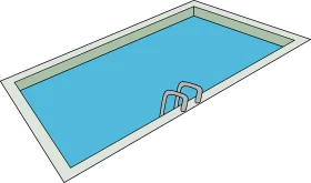 Simple Rectangular Swimming Pool Clipart with Ladder and Clean Design