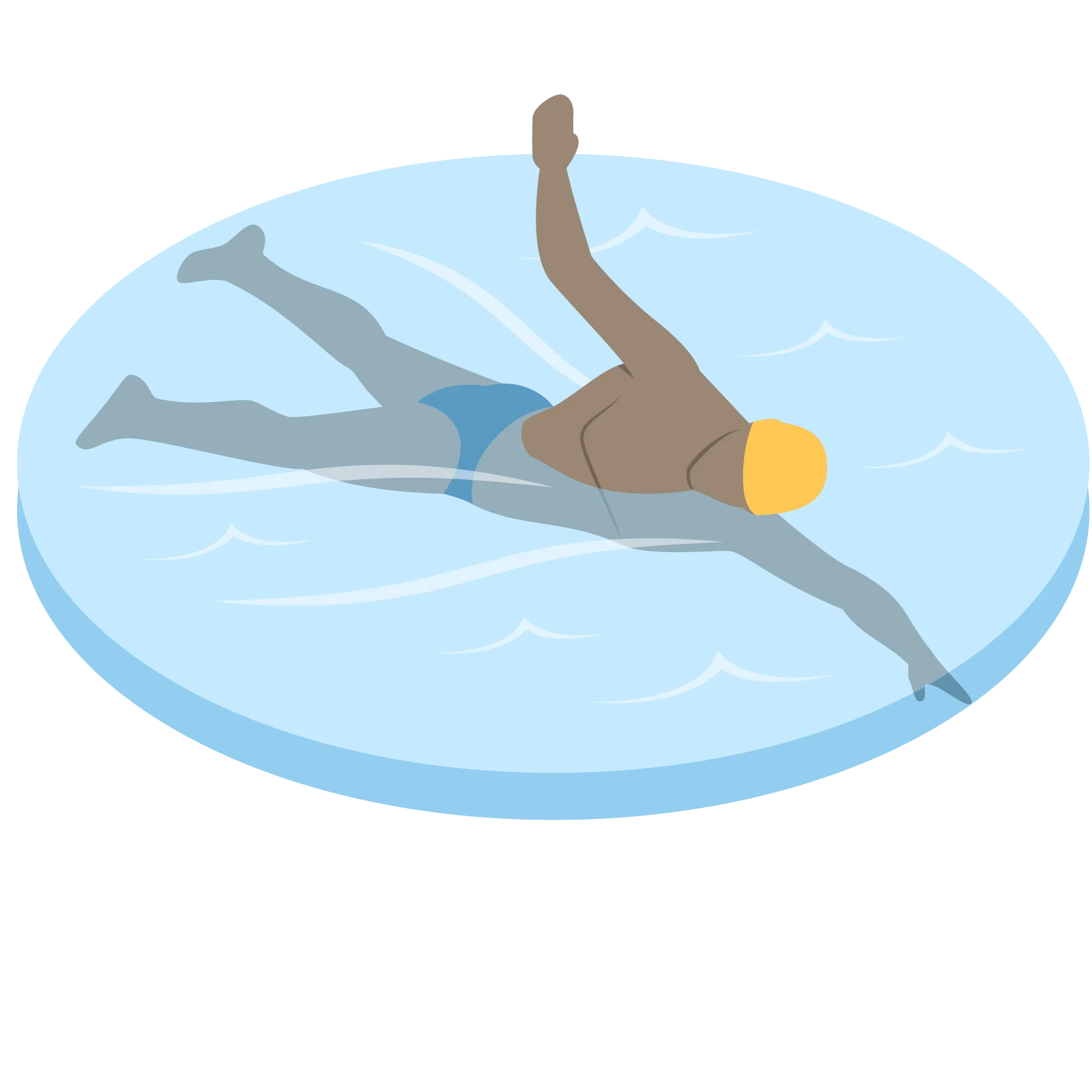 Simplified Swimming Pool Backstroke Technique Clipart Illustration