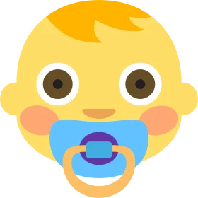 Adorable Baby Face Emoji Clipart with Playful Pacifier Design