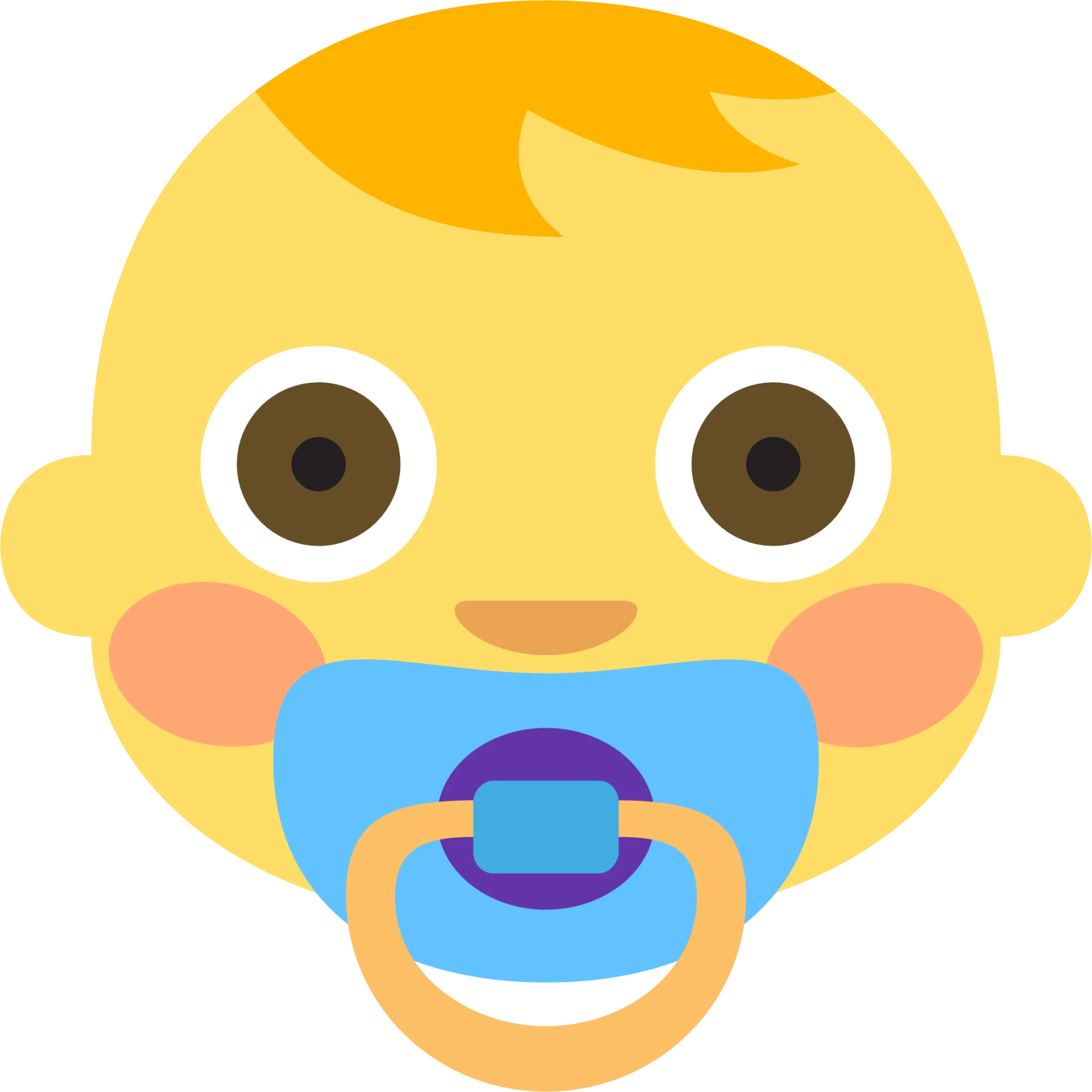Adorable Baby Face Emoji Clipart with Playful Pacifier Design