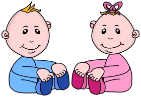 Adorable Baby Twins Clipart Illustration - Charming Infant Graphic Design