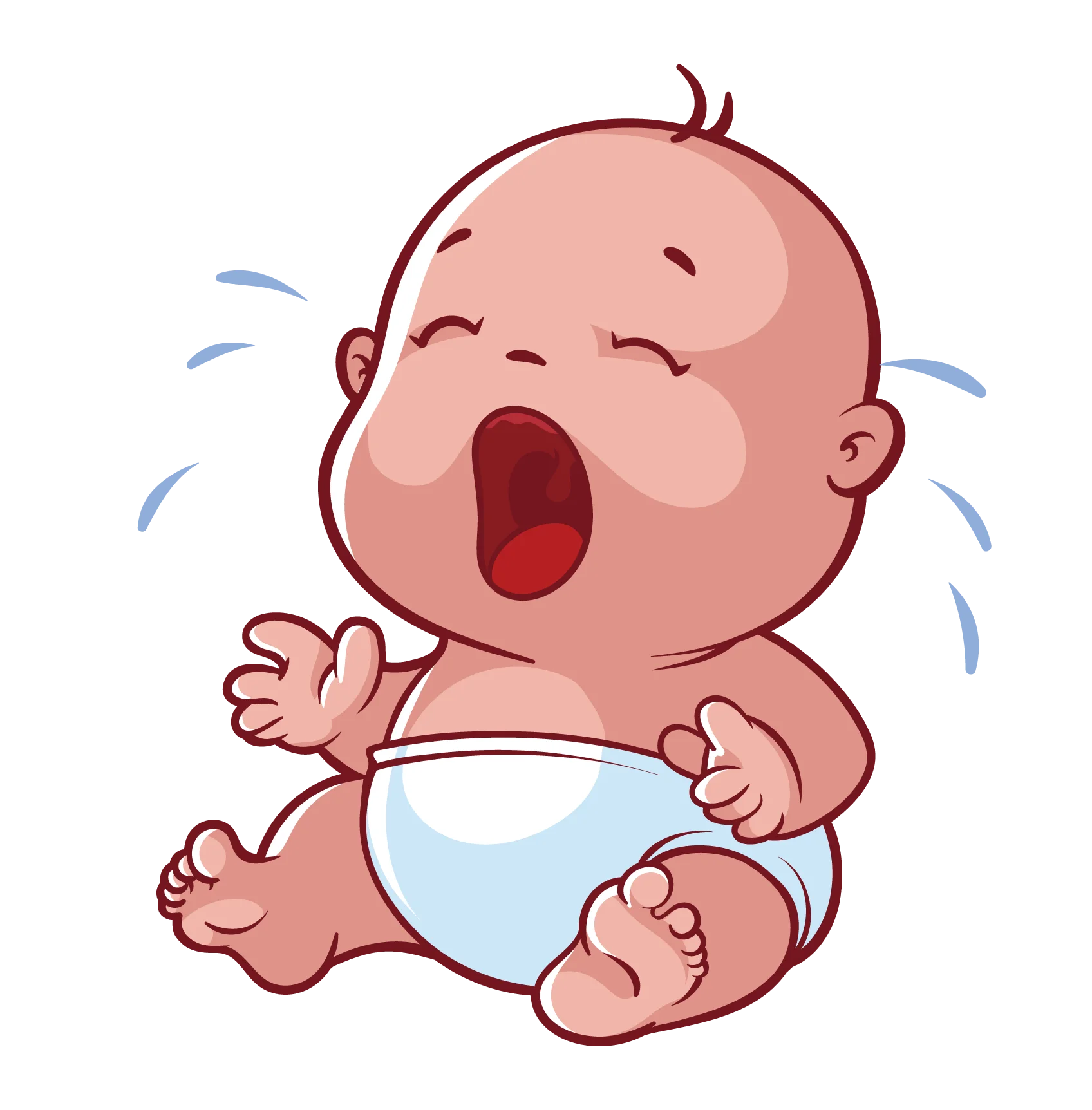Adorable Crying Baby Clipart: Expressive Infant Illustration with Emotional Charm