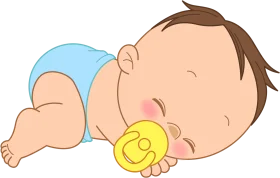 Adorable Sleeping Baby Clipart with Pacifier - Peaceful Infant Illustration