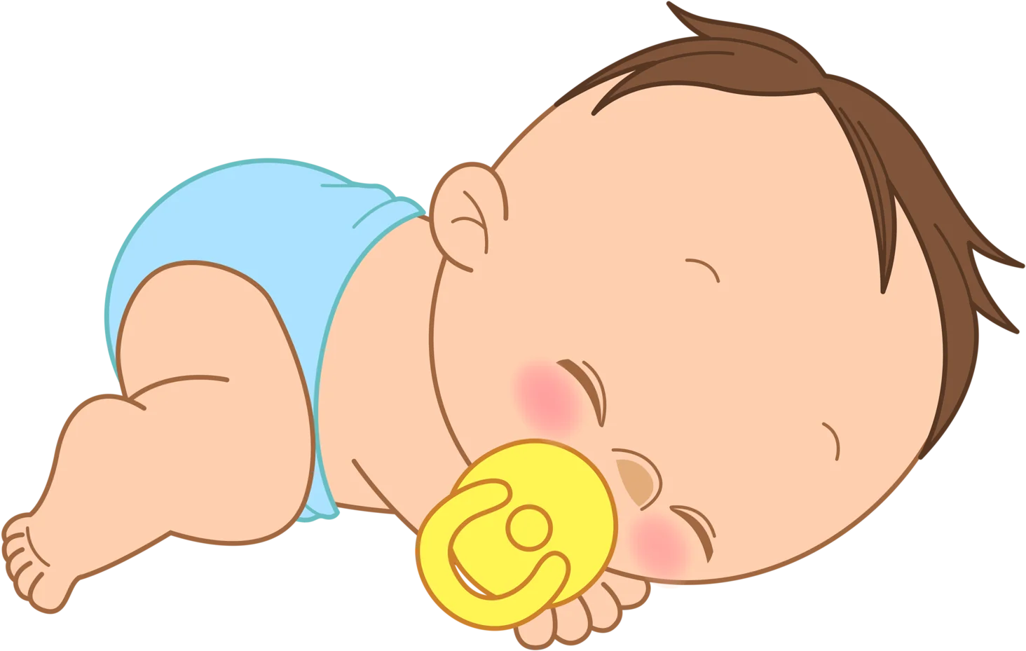 Adorable Sleeping Baby Clipart with Pacifier - Peaceful Infant Illustration