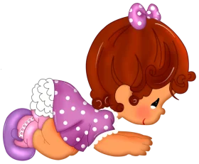 Adorable Sleeping Baby Girl in Purple Polka Dot Outfit Precious Infant Clipart Illustration