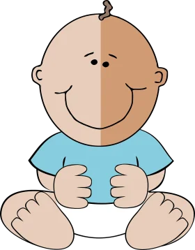 Adorable Smiling Baby Clipart Illustration with Playful Cartoon Style