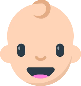 Adorable Smiling Baby Face Emoji Clipart with Soft Rounded Features