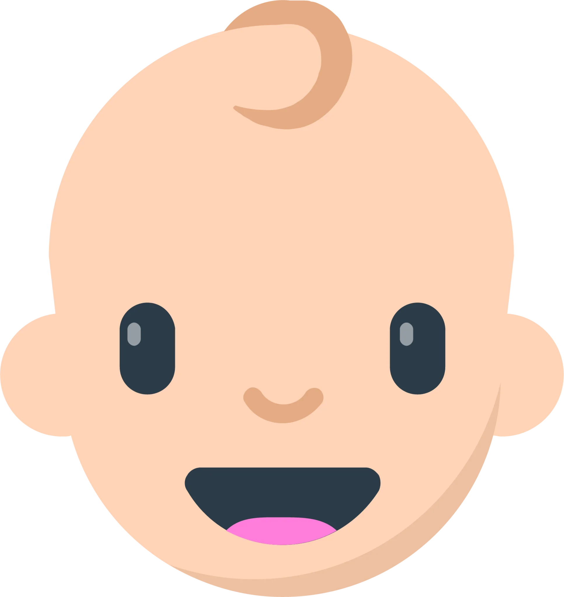 Adorable Smiling Baby Face Emoji Clipart with Soft Rounded Features