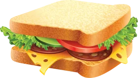 Classic Deli-Style Sandwich Clipart with Fresh Ingredients Illustrated