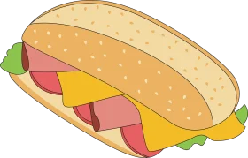 Classic Hot Dog Clipart Design with Colorful Layers of Deliciousness