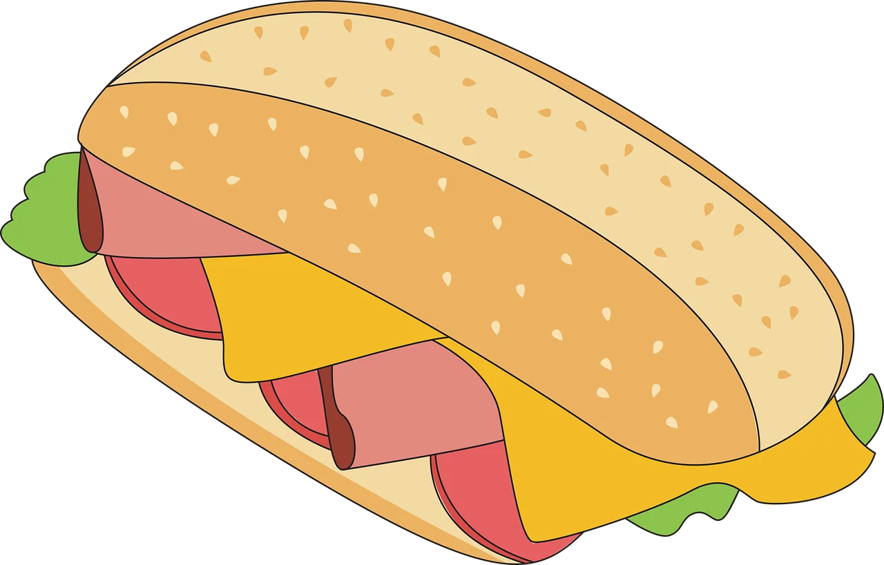 Classic Hot Dog Clipart Design with Colorful Layers of Deliciousness