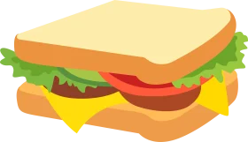 Classic Layered Sandwich Clipart Illustration with Fresh Ingredients