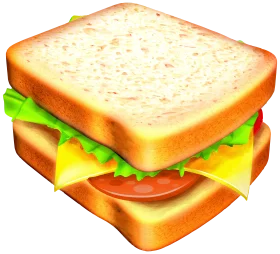 Classic Layered Sandwich Clipart with Crisp Bread and Fresh Ingredients