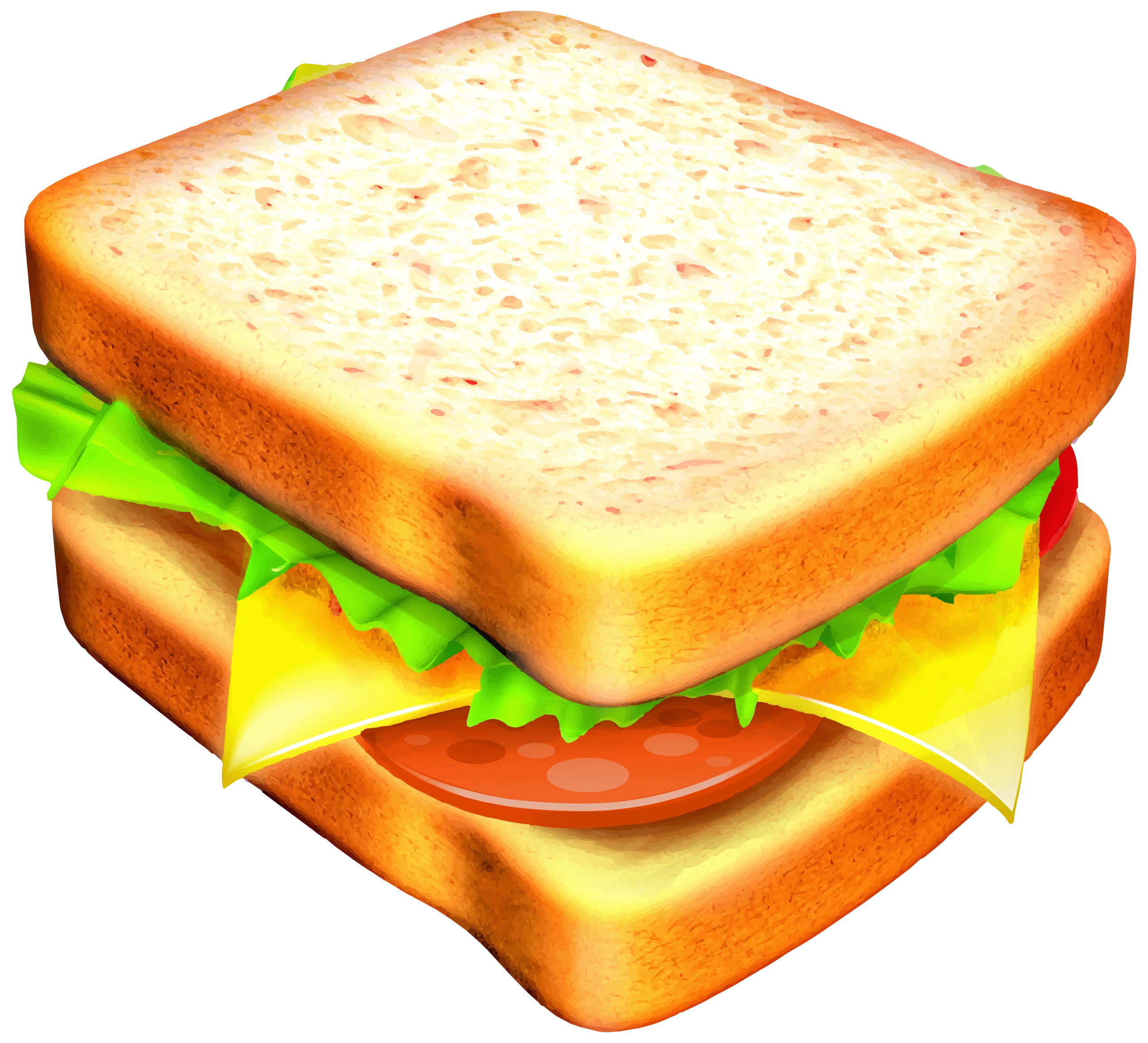 Classic Layered Sandwich Clipart with Crisp Bread and Fresh Ingredients