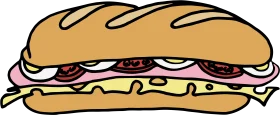 Classic Submarine Sandwich Clipart: Delicious Layered Deli Delight Illustration