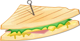 Classic Triangular Grilled Sandwich Clipart with Appetizing Layers