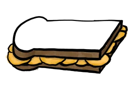 Classic White Bread Sandwich Clipart with Simple Graphic Design