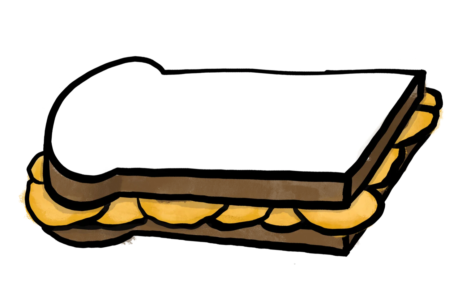 Classic White Bread Sandwich Clipart with Simple Graphic Design