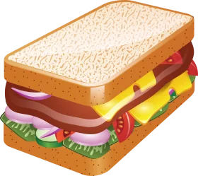 Delectable Multi-Layer Sandwich Clipart Illustration with Fresh Ingredients