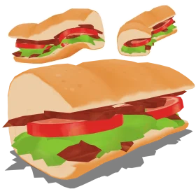Delectable Submarine Sandwich Clipart Illustration with Fresh Ingredients