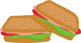 Delicious Classic Sandwich Clipart with Layered Bread and Fresh Ingredients