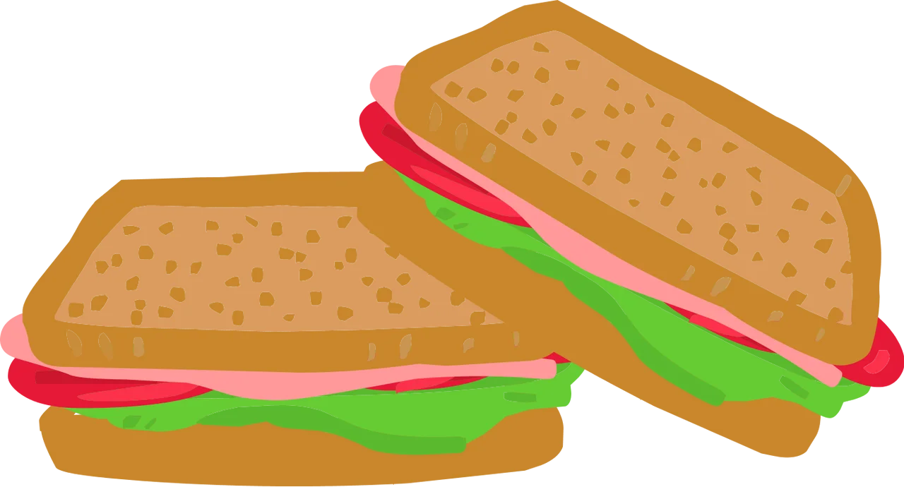 Delicious Classic Sandwich Clipart with Layered Bread and Fresh Ingredients