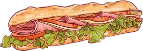 Deliciously Crafted Submarine Sandwich Clipart with Fresh Ingredients