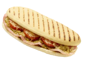 Deliciously Grilled Panini Sandwich Clipart with Savory Meat and Cheese Filling