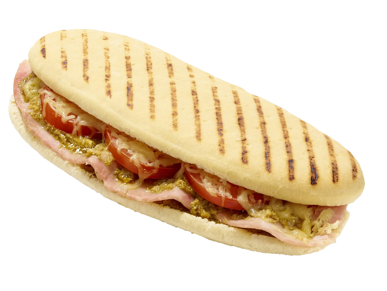 Deliciously Grilled Panini Sandwich Clipart with Savory Meat and Cheese Filling