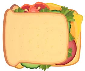 Deliciously Illustrated Sandwich Clipart with Fresh Colorful Ingredients Border