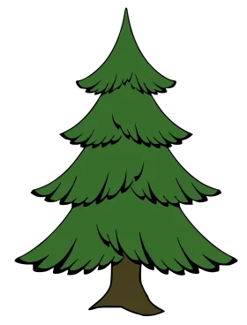 Majestic Evergreen Pine Tree Clipart with Layered Branches and Pointed Top