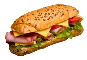 Realistic Gourmet Deli Sandwich Clipart with Multilayered Ingredients