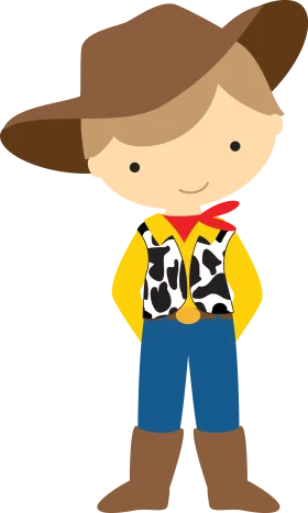 Adorable Little Cowboy Character Clipart - Western Cartoon Style Adventure