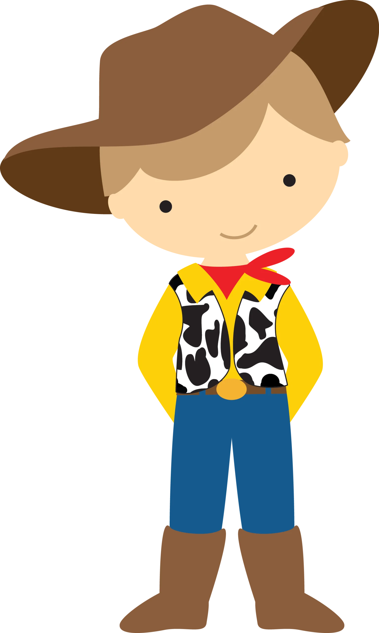 Adorable Little Cowboy Character Clipart - Western Cartoon Style Adventure