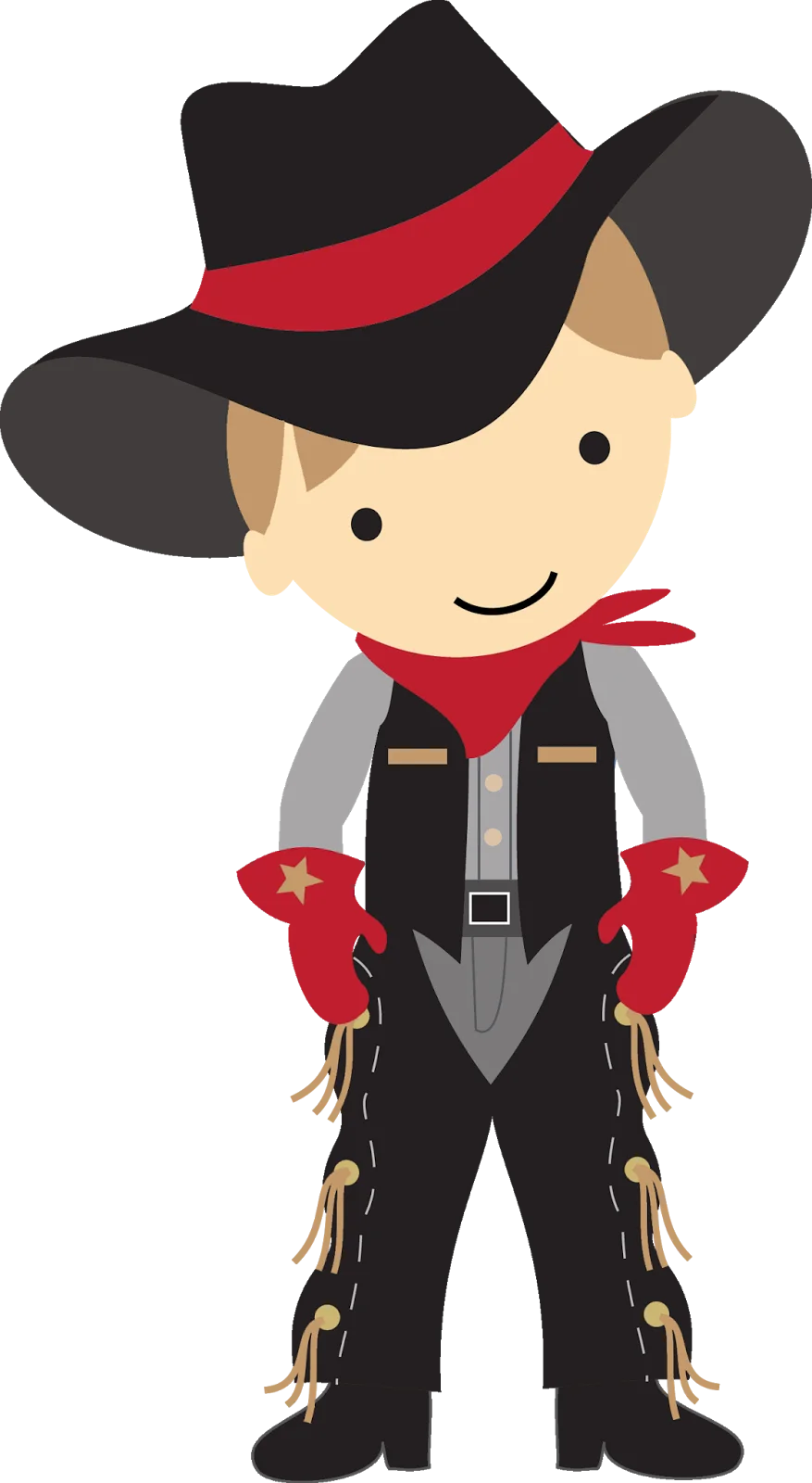 Adorable Western Cowboy Character Clipart - Cute Cartoon Style Illustration