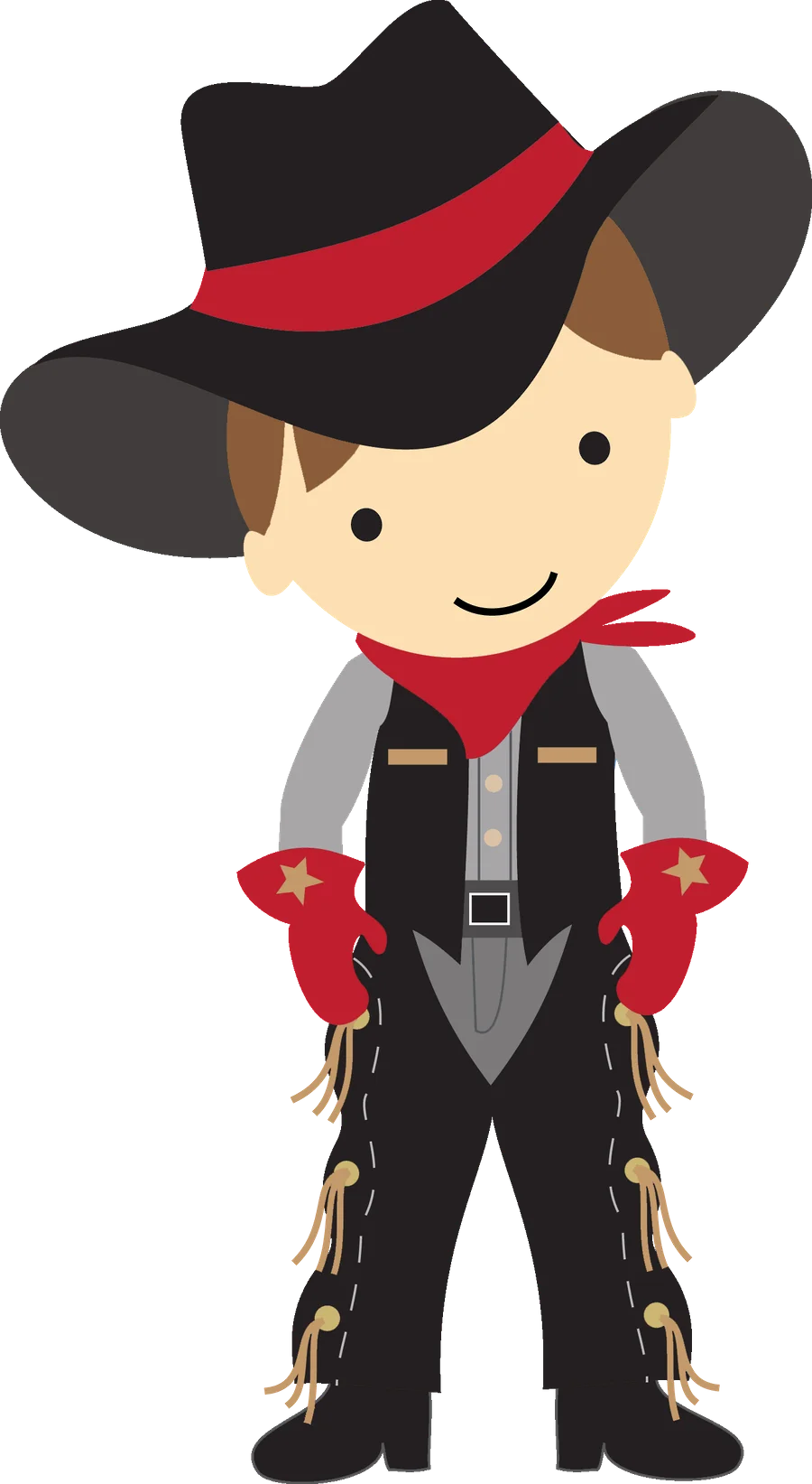 Adorable Western Cowboy Character Clipart in Charming Cartoon Style