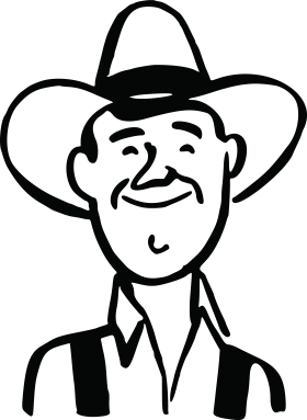 Charming Western Cowboy Sketch Clipart - Nostalgic Frontier Character Design