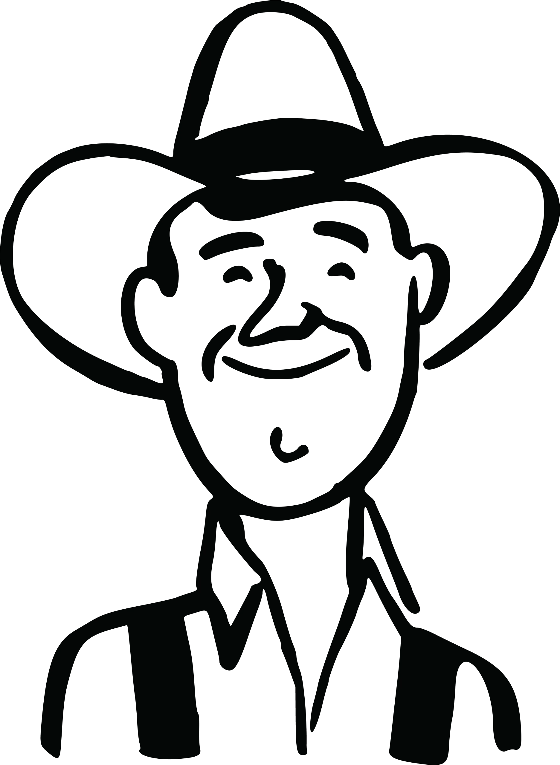 Charming Western Cowboy Sketch Clipart - Nostalgic Frontier Character Design