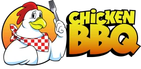 Cheerful Cartoon Chicken Chef Mascot Grilling BBQ Clipart Design